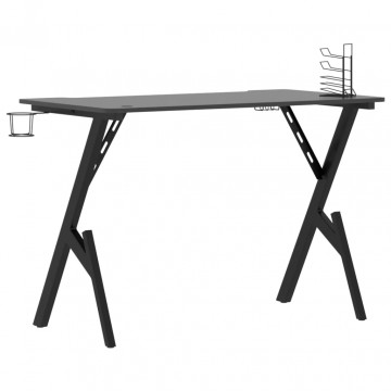 Birou de gaming cu picioare formă Y, negru, 110x60x75 cm - Img 8