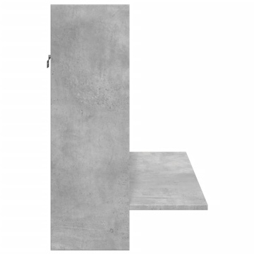 Birou montat pe perete, gri beton, 105x48x75 cm, lemn prelucrat - Img 8