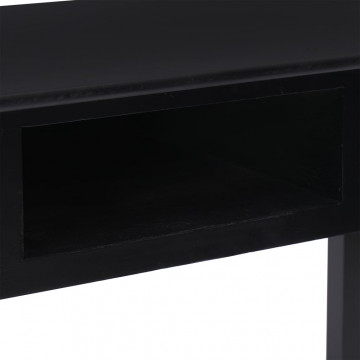 Birou, negru, 108x45x76 cm, lemn masiv de paulownia - Img 7