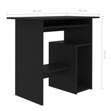Birou, negru, 80 x 45 x 74 cm, PAL - Img 6
