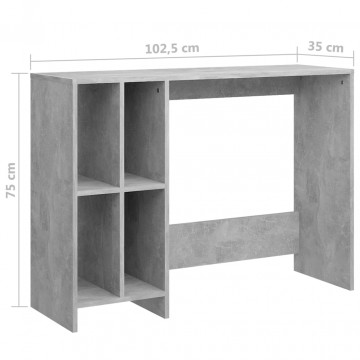 Birou Notebook, gri beton, 102,5x35x75 cm, PAL - Img 5