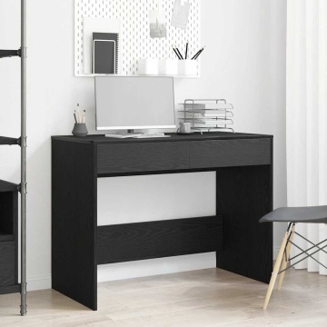 Birou Stejar negru 101x50x76,5 cm Lemn prelucrat - Img 1