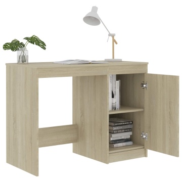 Birou, stejar sonoma, 100x50x76 cm, lemn prelucrat - Img 5