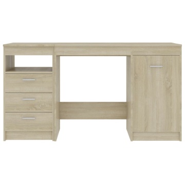 Birou, stejar Sonoma, 140 x 50 x 76 cm, lemn prelucrat - Img 4