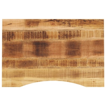 Blat birou cu decupaj curbat 90x50x2,5 cm lemn masiv mango brut - Img 1