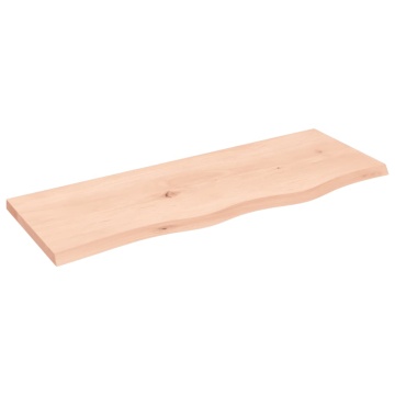 Blat de baie, 80x30x2 cm, lemn masiv netratat - Img 2