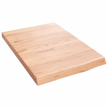 Blat de baie, maro deschis, 40x60x(2-4) cm, lemn masiv tratat - Img 2
