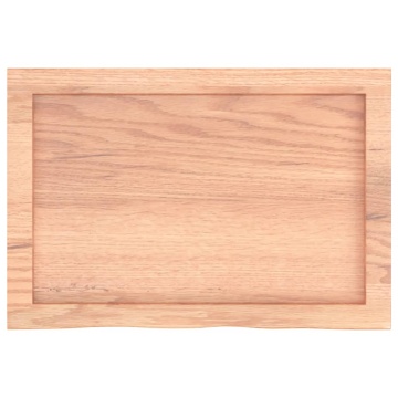 Blat de baie, maro deschis, 60x40x(2-4) cm, lemn masiv tratat - Img 4