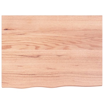 Blat de baie, maro deschis, 80x60x(2-4) cm, lemn masiv tratat - Img 3