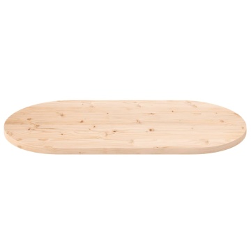 Blat de masă, 90x45x2,5 cm, lemn masiv de pin, oval - Img 3