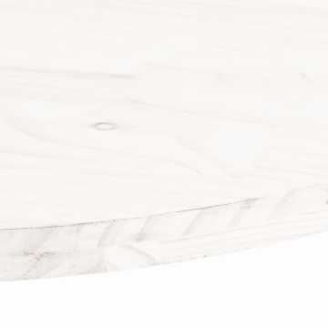 Blat de masă, alb, 70x35x2,5 cm, lemn masiv de pin, oval - Img 7