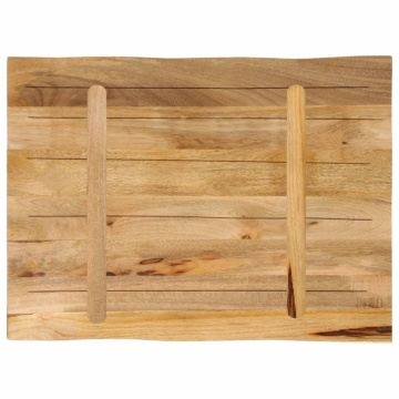 Blat de masă contur natural 80x60x3,8 cm lemn masiv mango brut - Img 8