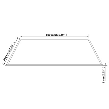 Blat de masă din sticlă securizată pătrat 800 x 800 mm - Img 4