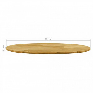 Blat de masă, lemn masiv de stejar, rotund, 23 mm, 700 mm - Img 5