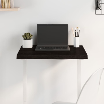 Blat de masă maro 60x40x(2-4) cm, lemn masiv stejar tratat - Img 1