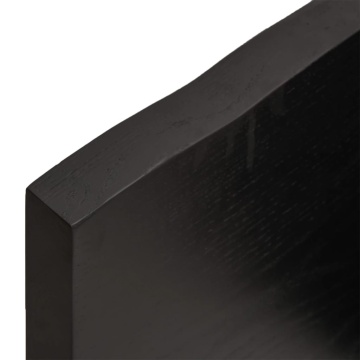 Blat de masă maro 60x40x(2-4) cm, lemn masiv stejar tratat - Img 6