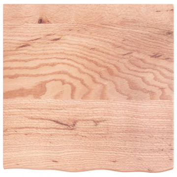 Blat de masă maro deschis 60x60x2 cm, lemn masiv stejar tratat - Img 3