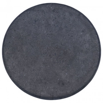 Blat de masă, negru, Ø60x2,5 cm, marmură - Img 7