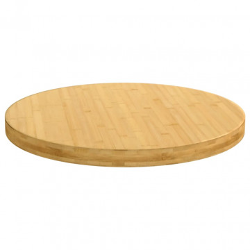 Blat de masă, Ø90x4 cm, bambus - Img 1