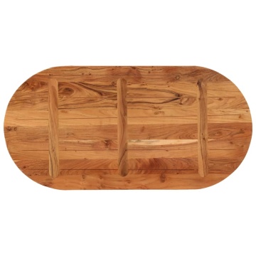 Blat de masă oval, 100x50x2,5 cm, lemn masiv de acacia - Img 8