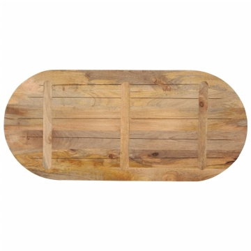 Blat de masă oval, 90x40x2,5 cm, lemn masiv de mango - Img 8