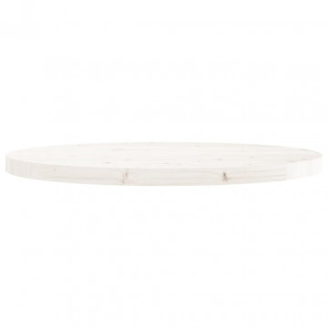 Blat de masă rotund, alb, Ø70x3 cm, lemn masiv de pin - Img 3