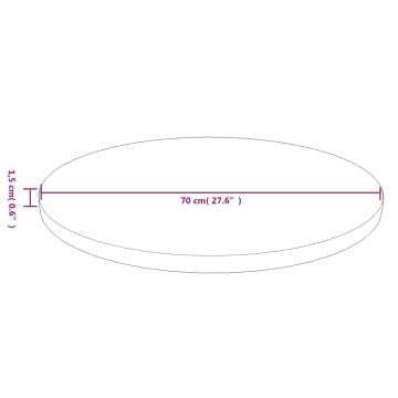 Blat de masă rotund maro închis Ø70x1,5 cm lemn stejar tratat - Img 4