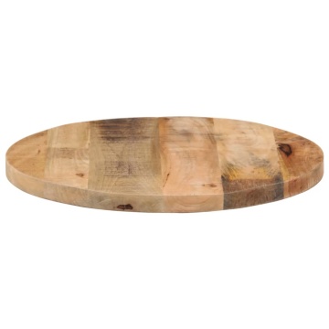 Blat de masă rotund, Ø 40x1,5 cm, lemn masiv de mango brut - Img 4