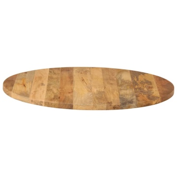 Blat de masă rotund, Ø 80x2,5 cm, lemn masiv de mango brut - Img 4