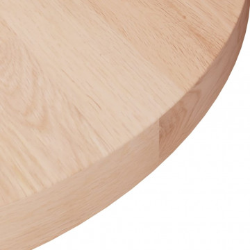 Blat de masă rotund, Ø50x2,5 cm, lemn masiv stejar netratat - Img 3