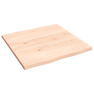 Blat masă 60x60x2 cm lemn masiv stejar netratat contur organic - Img 4