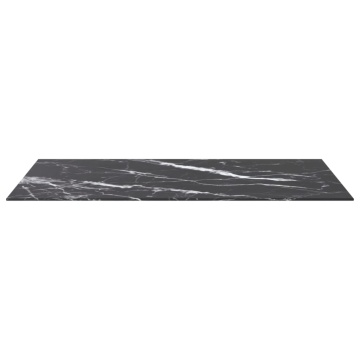 Blat masă negru 100x62 cm 8mm sticlă securizată design marmură - Img 3