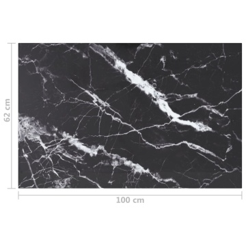 Blat masă negru 100x62 cm 8mm sticlă securizată design marmură - Img 5