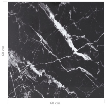 Blat masă negru 60x60cm 6mm sticlă securizată design de marmură - Img 5