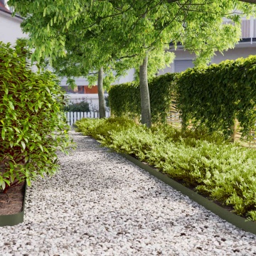 Borduri de gazon 10 buc Verde olive Oțel laminat la rece - Img 1