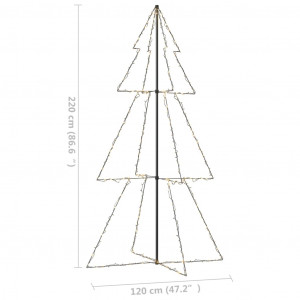 Brad Crăciun conic, 120x220 cm, 300 LED-uri, interior&exterior - Img 6