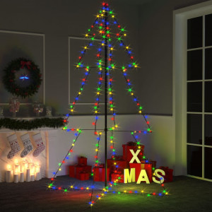 Brad Crăciun conic 240 LED-uri, 118x180 cm, interior & exterior - Img 1