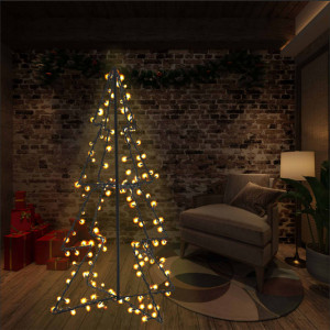 Brad Crăciun conic, 78x120 cm, 160 LED-uri, interior & exterior - Img 1