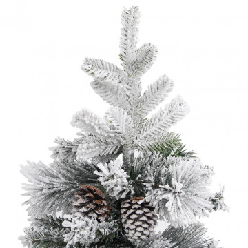 Brad de Crăciun cu zăpadă & conuri, 225 cm, PVC&PE - Img 6