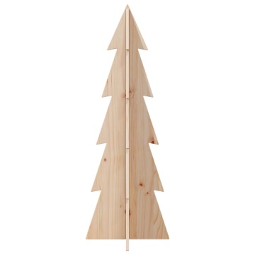 Brad de Crăciun din lemn decorativ, 112 cm, lemn de pin masiv - Img 3