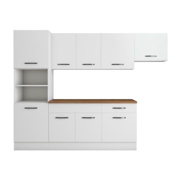 Bucatarie Sofia 260 cm, Alb, Blat termic nuc, Corp cuptor incorporabil - Img 6