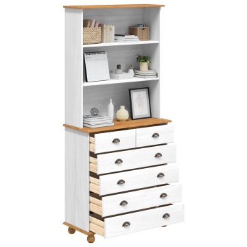 Bufet “ASKIM” alb 91x40x199.5 cm lemn masiv de pin, Bufet 'ASKIM'alb 91x30x104 cm lemn masiv de pin, Bufet cu sertare 'ASKIM'alb 91x40x95.5 cm lemn masiv de pin - Img 3
