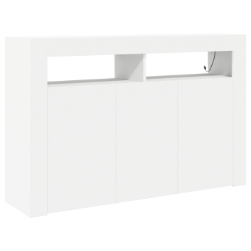Bufet Alb Alb Lemn Compus 116 x 30 x 75 cm Modern Bufet cu LED - Img 2