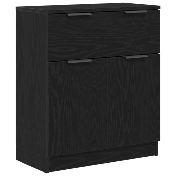 Bufet din stejar negru 60x30x70 cm Lemn prelucrat - Img 2