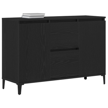 Bufet Negru Stejar 104x35x70 cm din Lemn Compozit - Img 3