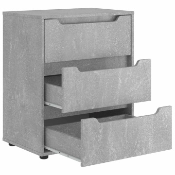 Bufetă „VISNES” Gri beton 60x40x73 cm Lemn prelucrat - Img 5