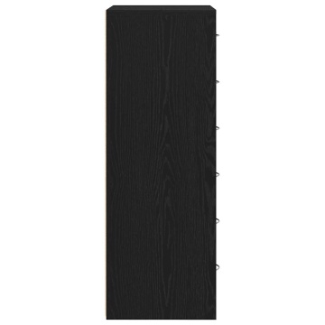 Bufetă cu 6 sertare Stejar negru 50x34x96 cm Lemn prelucrat - Img 6