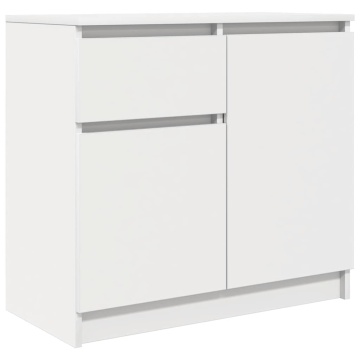 Bufetă cu sertar alb 71x35x65 cm din lemn prelucrat - Img 2