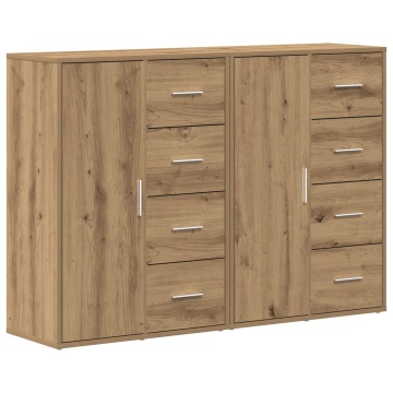 Bufete 2 buc Artisan Stejar 60x31x84 cm Lemn Prelucrat - Img 2