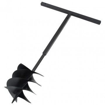 Burghiu de pământ cu mâner 250 mm, tub extensibil la 8 m, oțel - Img 2